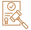 "Employment Law" icon featuring a legal document with a checkmark and a judge's gavel.